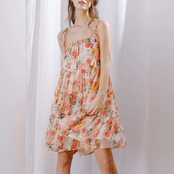 LAST CHANCE Storia Floral Smocked Mini Babydoll Dress - Picture 7 of 7